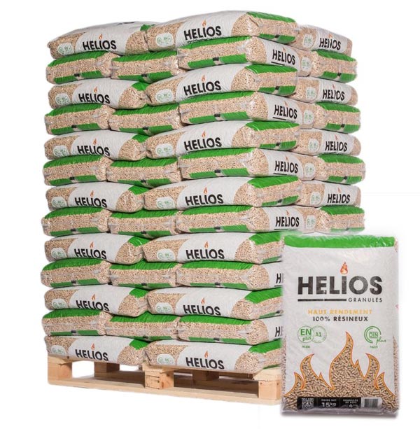 Livraison Granulés Bois HELIOS fabriqué en France, 100% résineux. 